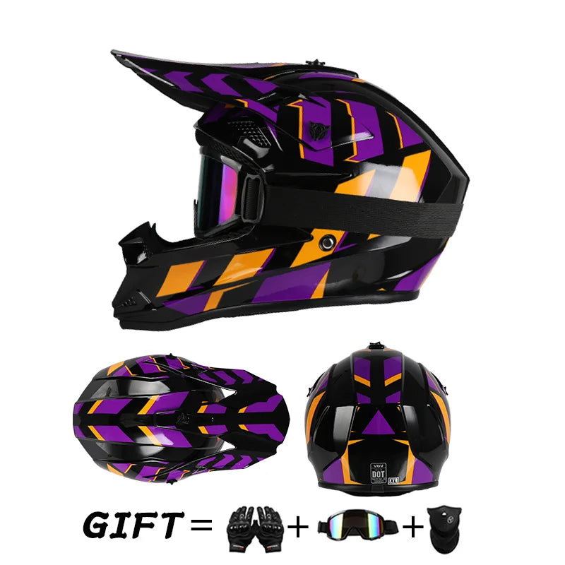 Casque de moto tout-terrain.