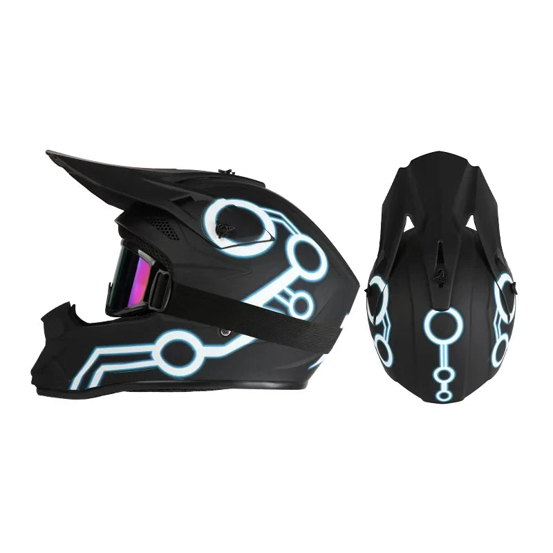 Casque de moto tout-terrain.