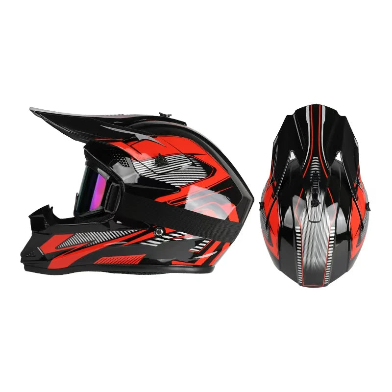 Casque de moto tout-terrain.