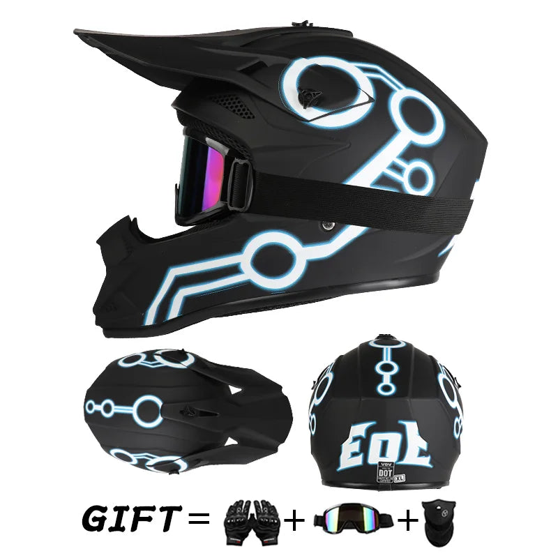 Casque de moto tout-terrain.