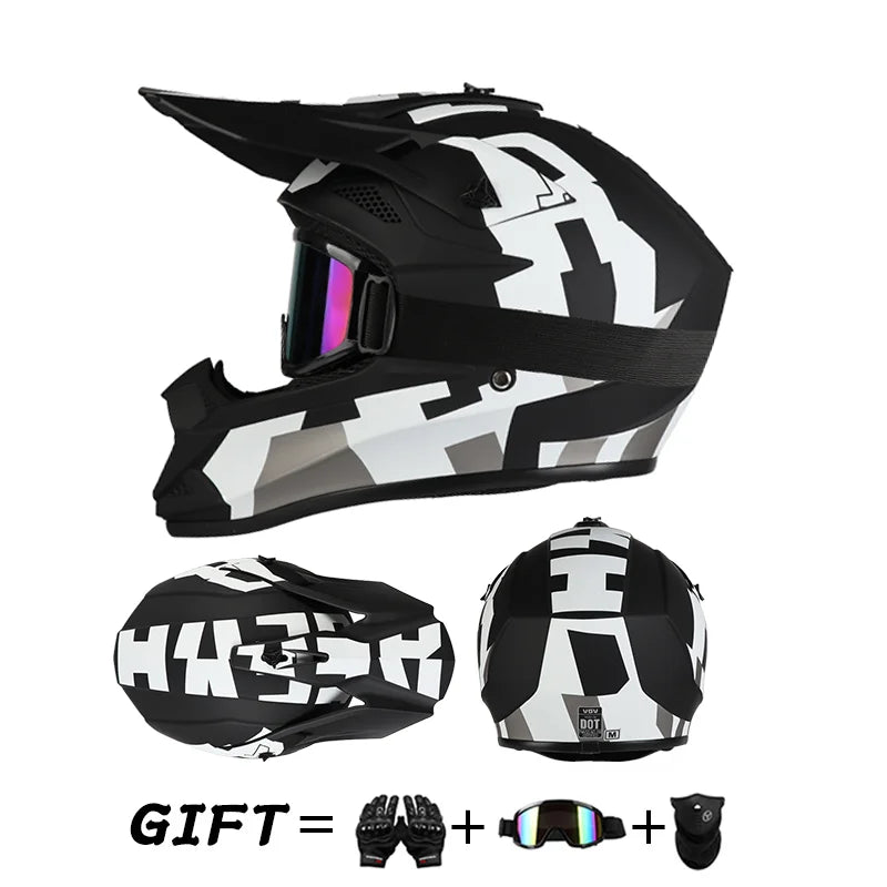 Casque de moto tout-terrain.