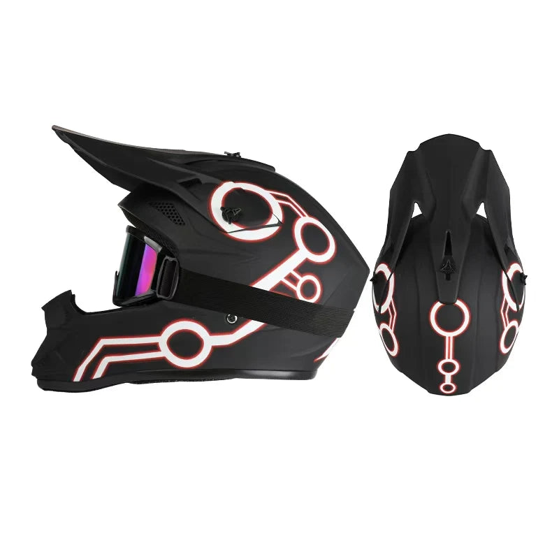 Casque de moto tout-terrain.