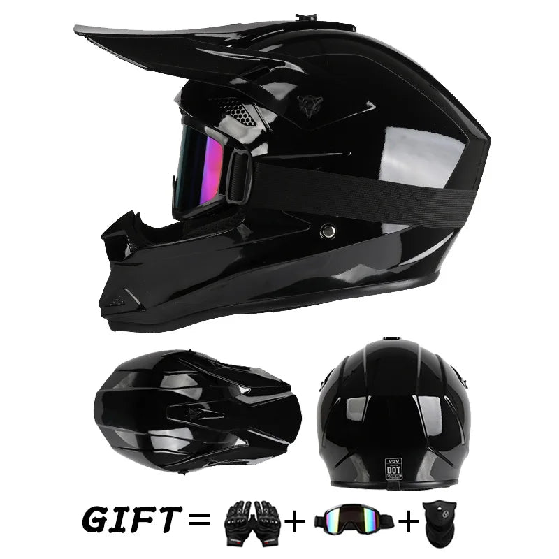 Casque de moto tout-terrain.