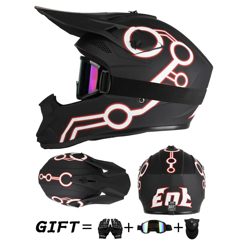 Casque de moto tout-terrain.