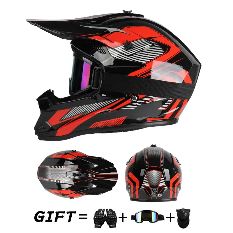 Casque de moto tout-terrain.